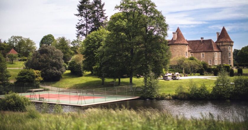 Sports travel bucket list: play tennis on a floating court at a French château
