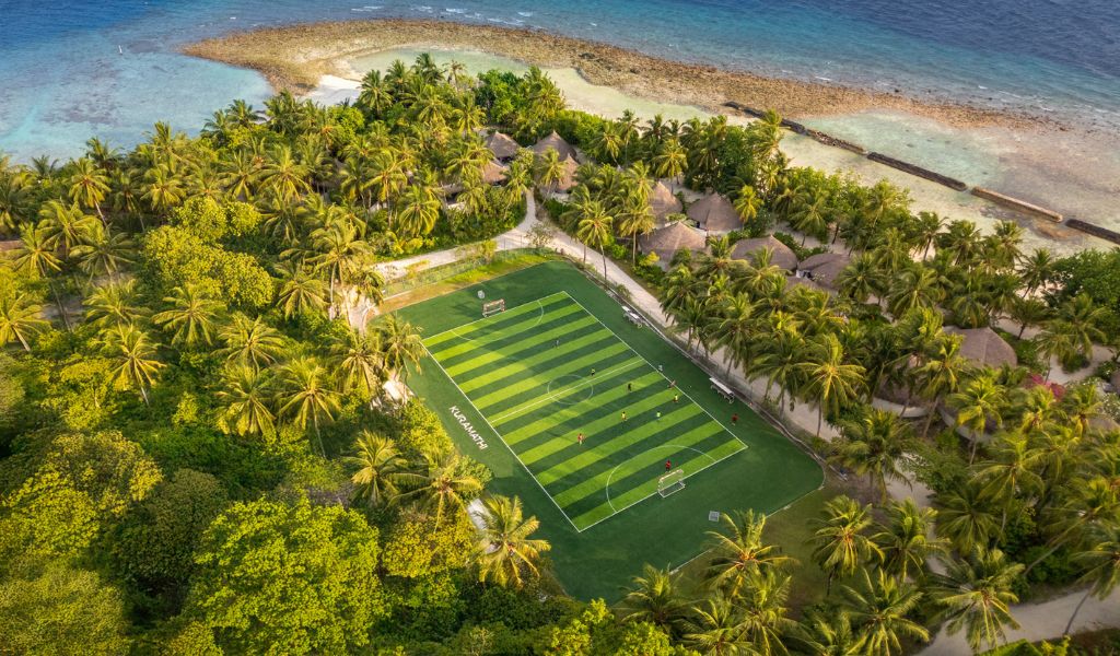 Kuramathi Maldives football pitch